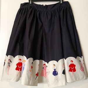 Barbie x Unique Vintage Retro Plus Size Swing Skirt - 2XL